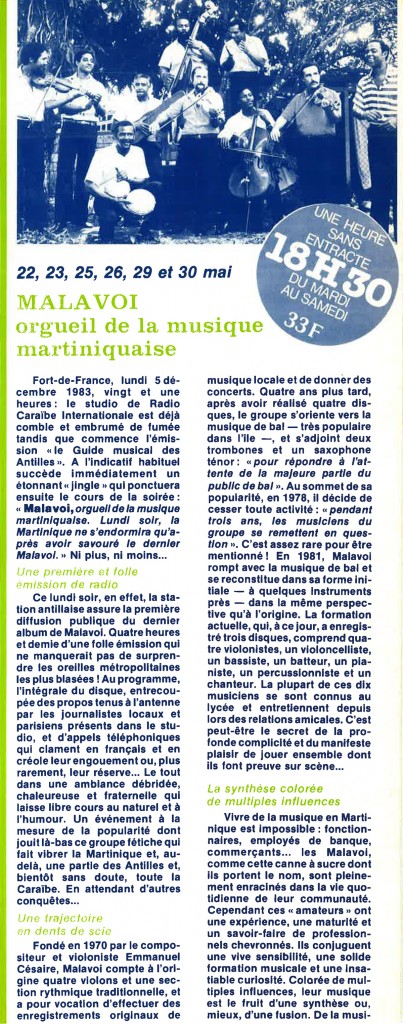 Théâtre de la Ville n°64 - Avril 84 : Malvoi